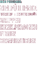 Mein Programm: Zielführende Beratung und Umsetzung für Gruppen, Einzelpersonen, Firmen, Organisationen